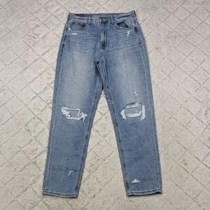American Eagle Jeans Women's 6 Blue Light Wash Mom High Rise Roomy 28”